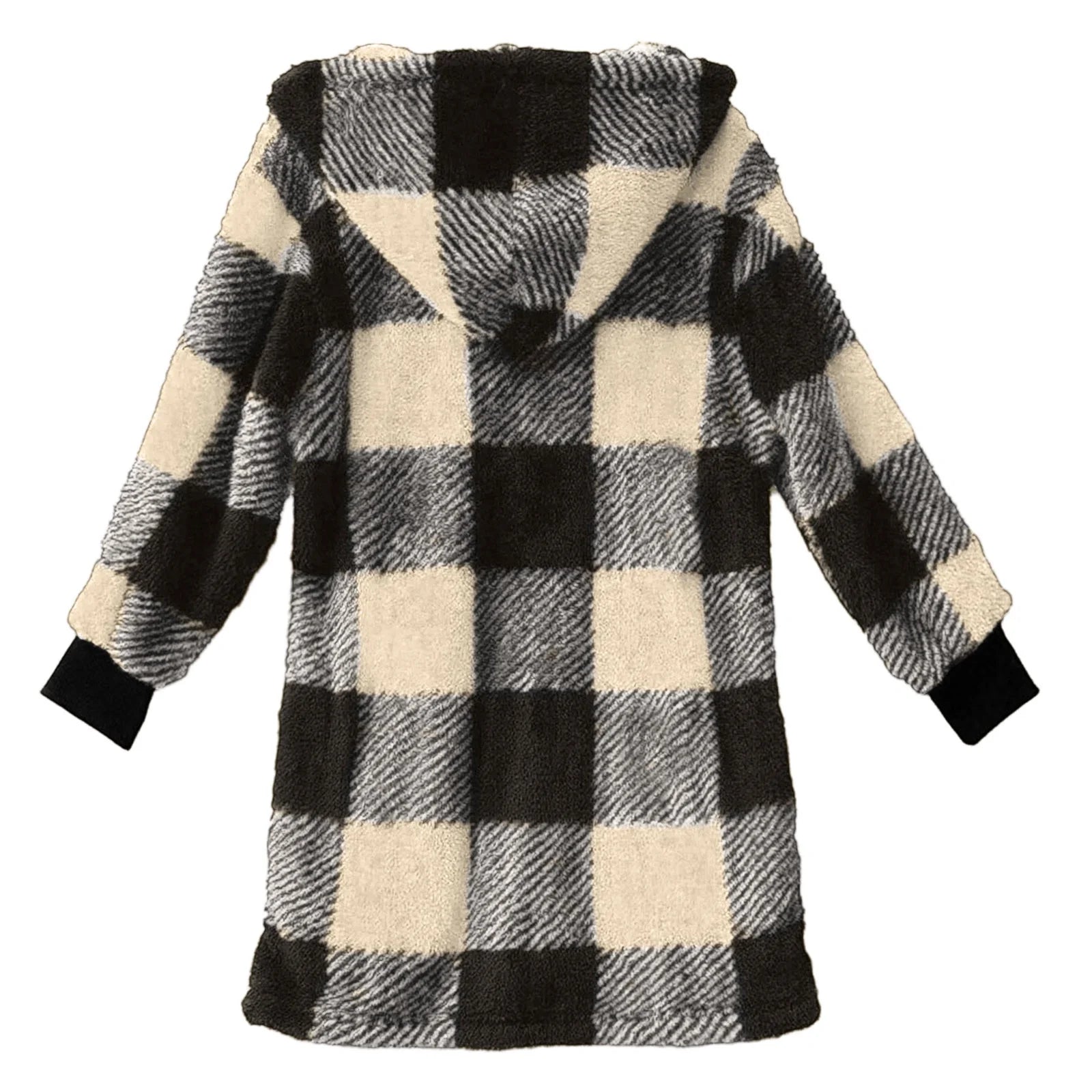 Plaid Flannel Jacket Women Casual Sherpa Lined Zip up Hooded Cardigan Sweaters plus Size Plaid Shacket Fall Winter Teddy Coat