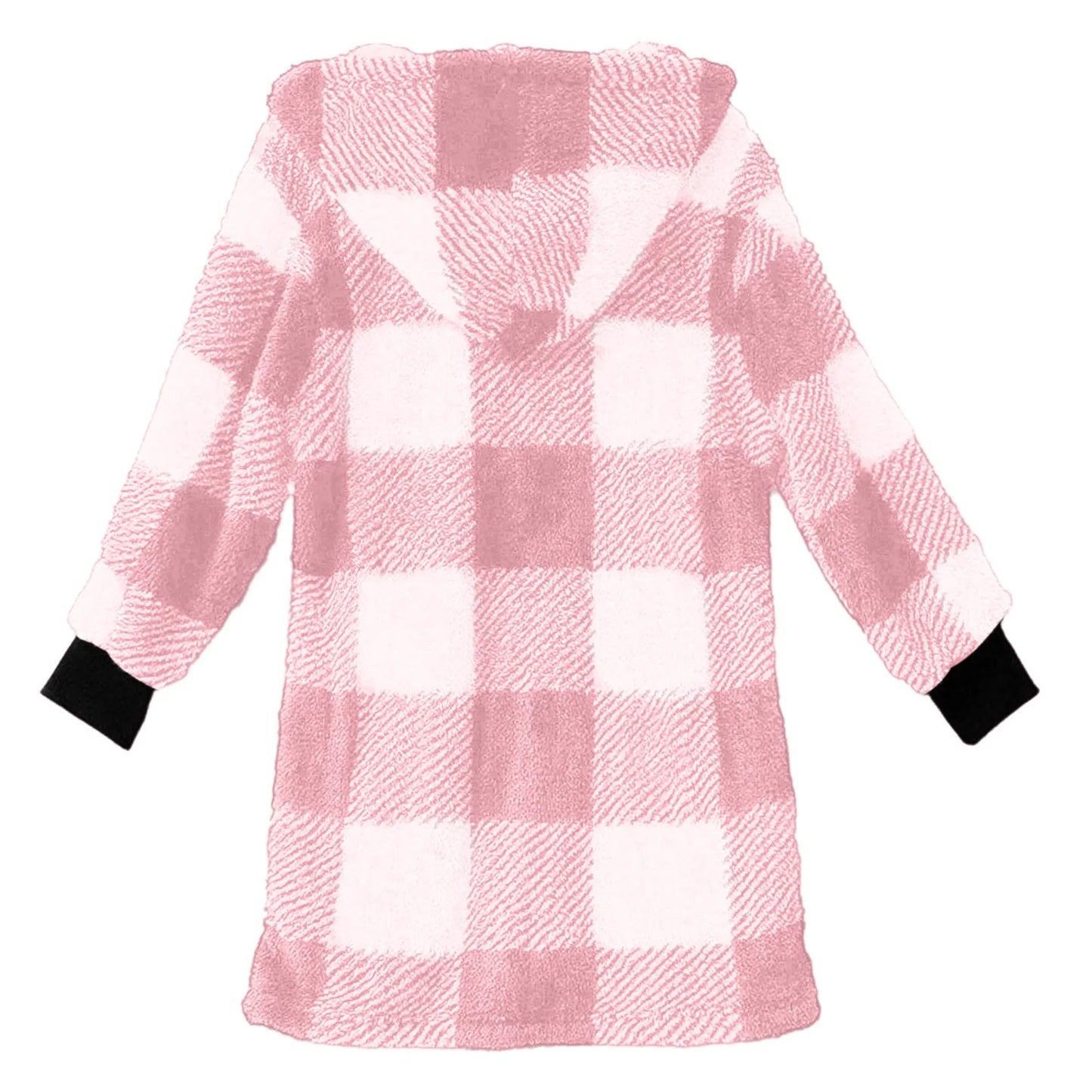 Plaid Flannel Jacket Women Casual Sherpa Lined Zip up Hooded Cardigan Sweaters plus Size Plaid Shacket Fall Winter Teddy Coat