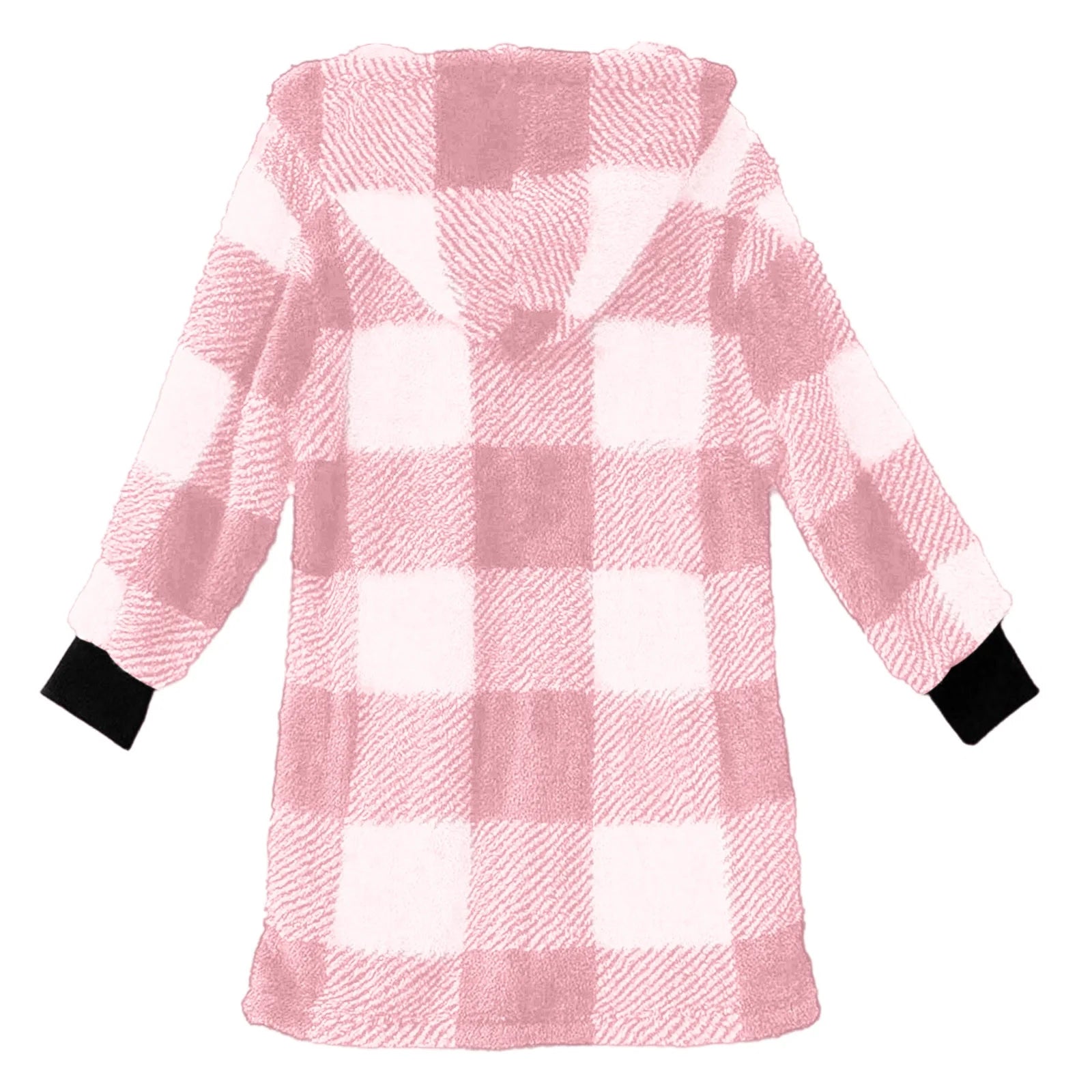 Plaid Flannel Jacket Women Casual Sherpa Lined Zip up Hooded Cardigan Sweaters plus Size Plaid Shacket Fall Winter Teddy Coat